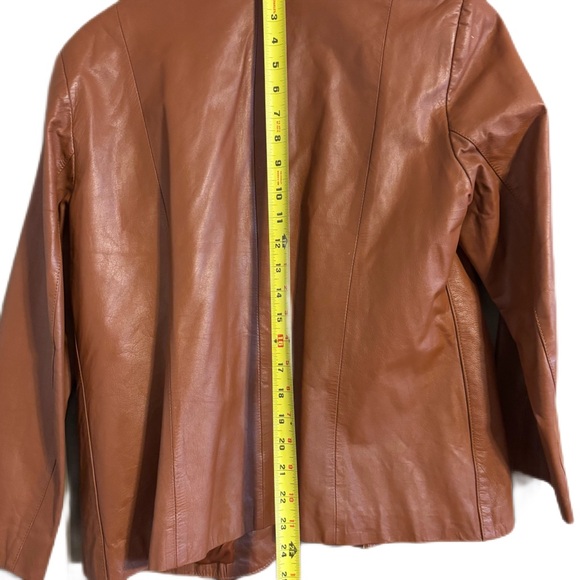 Vintage 70’s 100% Real Leather Tobacco Brown Short Leather Jacket Sm/Med measure - Picture 6 of 8